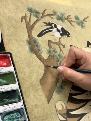 Detail painting on a traditional Minhwa artwork